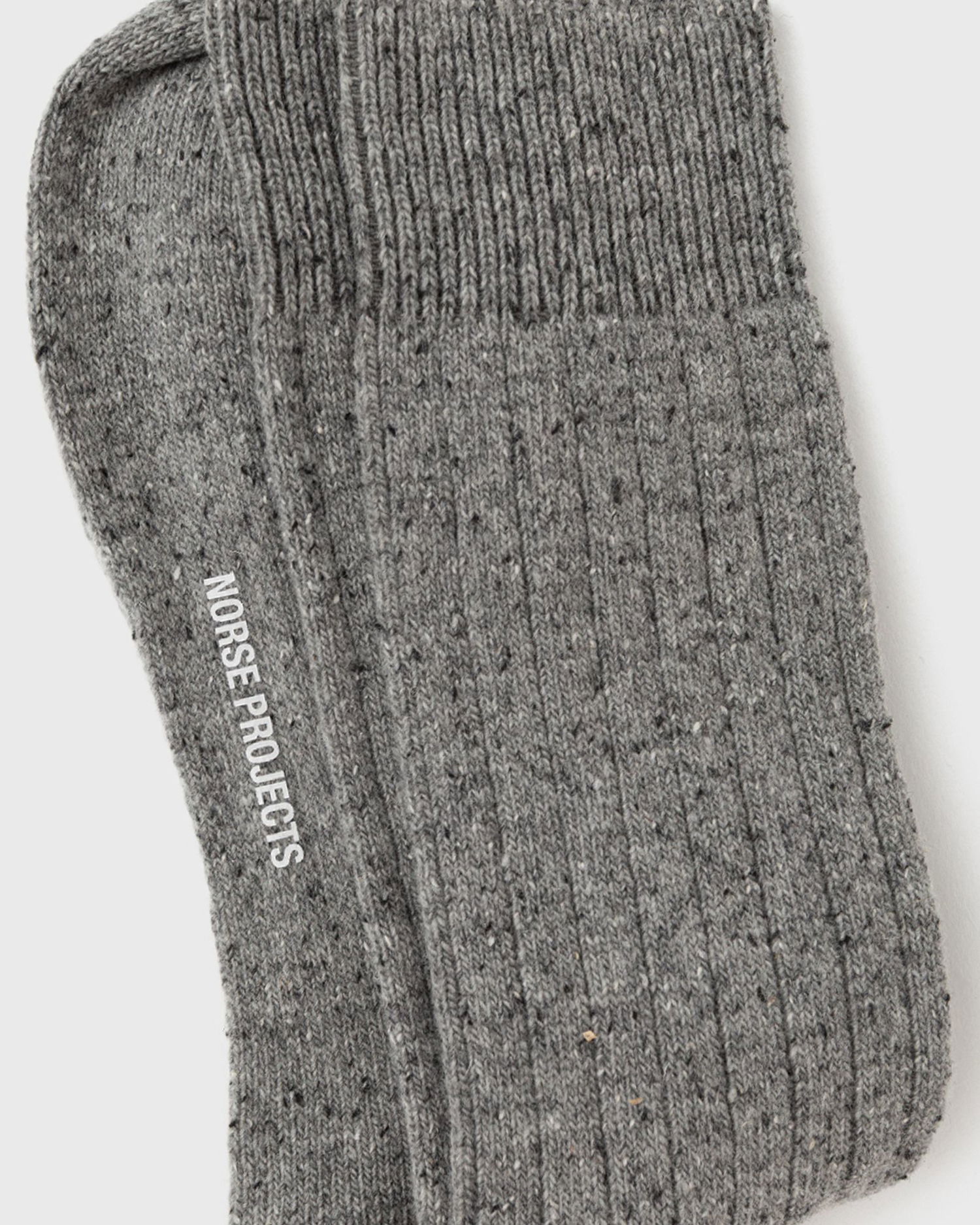 Ponožky NORSE PROJECTS Bjarki Neps Wool Rib Sock Šedá | N82-0008-1500, 1