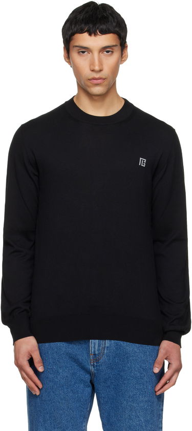 Sveter Balmain Fine Silk & Cotton Sweater Čierna | GH1KD000KJ53, 0