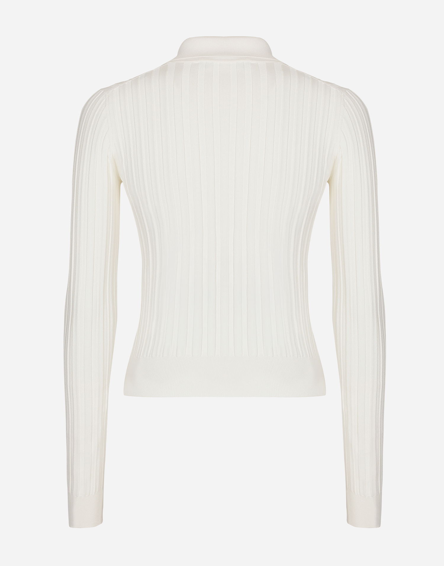 Polo tričko Dolce & Gabbana Cropped Ribbed Viscose Polo Shirt Biela | FXZ02TJDMA2W0800, 1