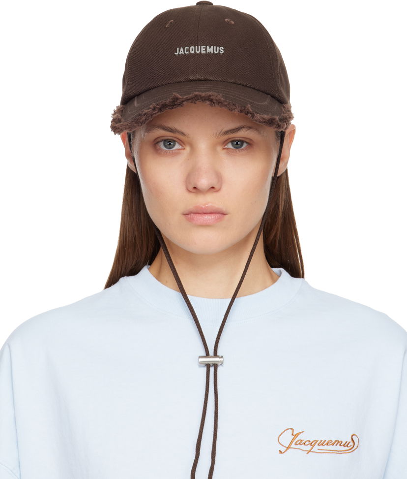 Šiltovka Jacquemus Distressed Brim Drawstring 'The Artichaut' Cap Hnedá | 23EACU00452AW00255