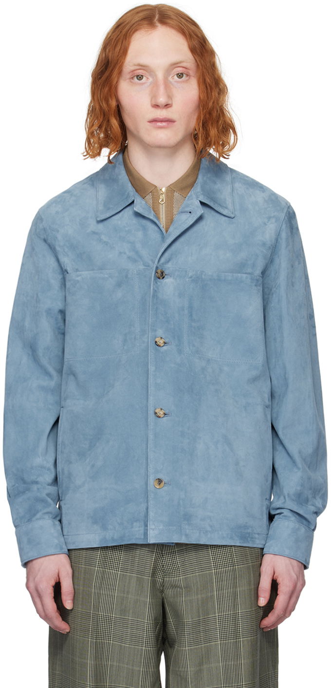 Košeľa Paul Smith Paul Smith Suede Button Up Shirt Modrá | M1R-722Y-M01931-40B, 0