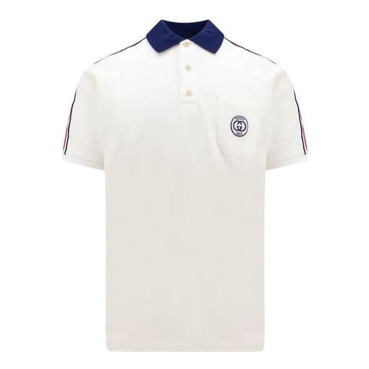 Polo tričko Gucci Interlocking G Stripe Polo Shirt Biela | 753078-XJFTN-9733, 0
