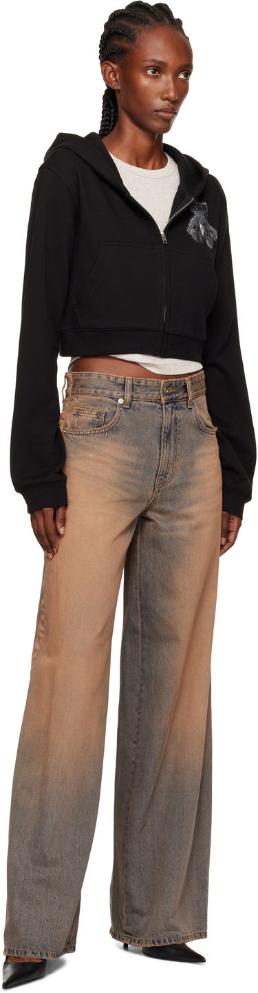 Mikina We11done We11done Teddy Bear Slim-Fit Zip-Up Hoodie Čierna | WD-TJ2-25-870-W-BK, 3