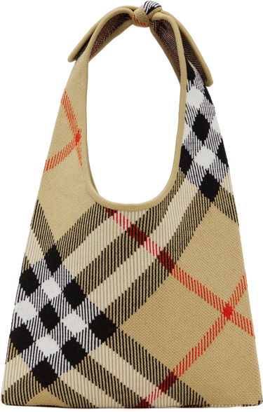 Kabelka Burberry Burberry Check Tie Knit Tote Béžová | 8110029, 0