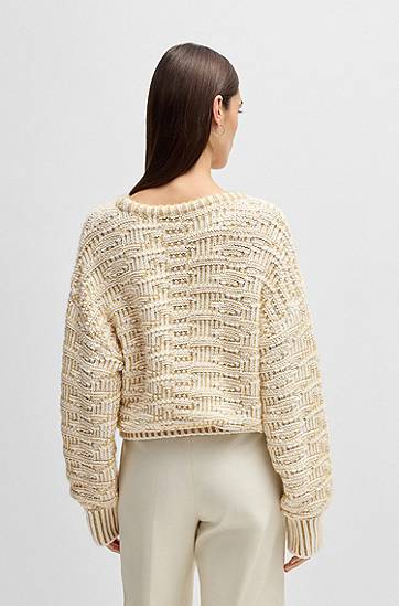 Sveter BOSS 3D Knit Sweater Béžová | 50530721, 1