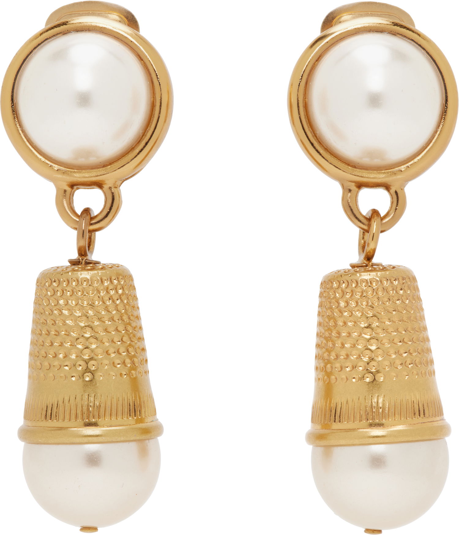 Náušnice Moschino Moschino Pearl Thimble Clip-On Earrings Metalická | 25121911084031006, 0