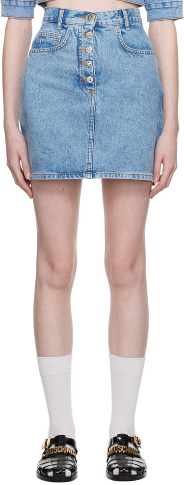 Sukňa Moschino Button-Fly Denim Miniskirt Modrá | 0105 8236, 0