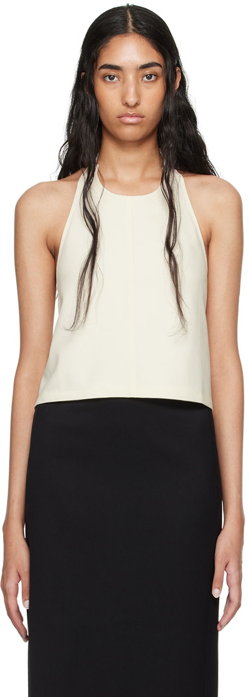 Tielko WARDROBE.NYC Off-White Backless Halter Top Biela | W1058R12, 0