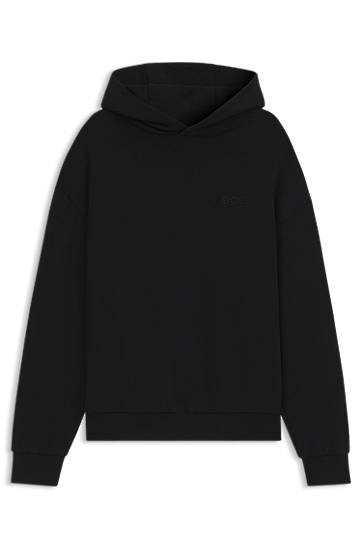 Mikina BOSS Cotton-terry Hoodie with Artwork Čierna | 50549682