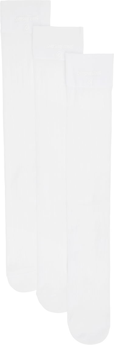 Ponožky SHUSHU/TONG SHUSHU/TONG Three-Pack Knitted Mid-Calf Socks Biela | FSDEAC01 RST100, 0