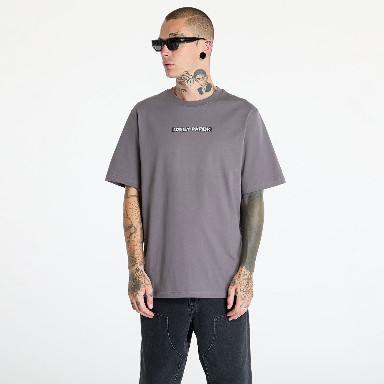 Tričko DAILY PAPER Click Boxy Ss T Shirt Rabbit Grey Šedá | 2421049, 0