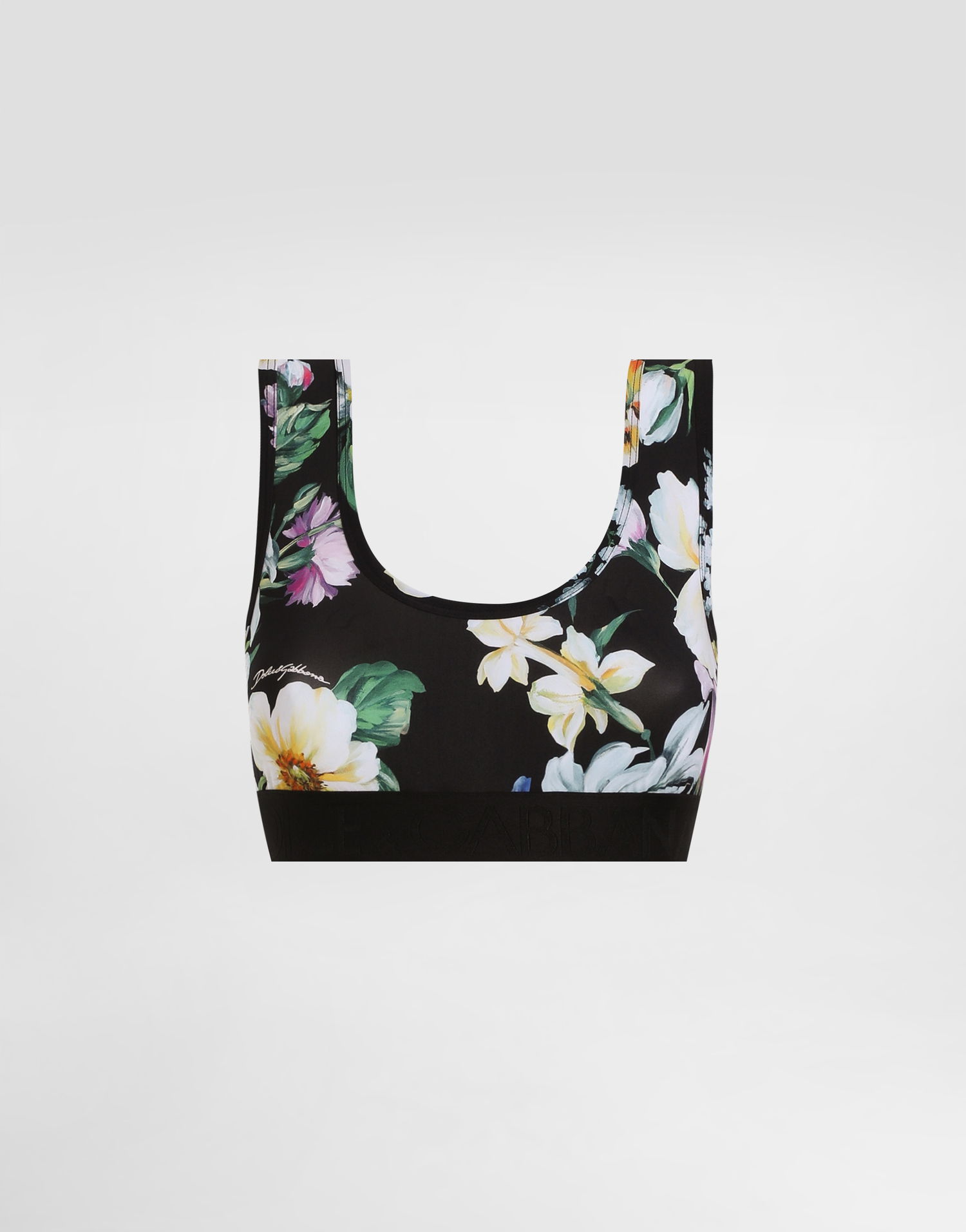 Podprsenka Dolce & Gabbana Dolce & Gabbana Floral-Print Activewear Bra Top Čierna | F777YTFSG8LHN5JC, 0