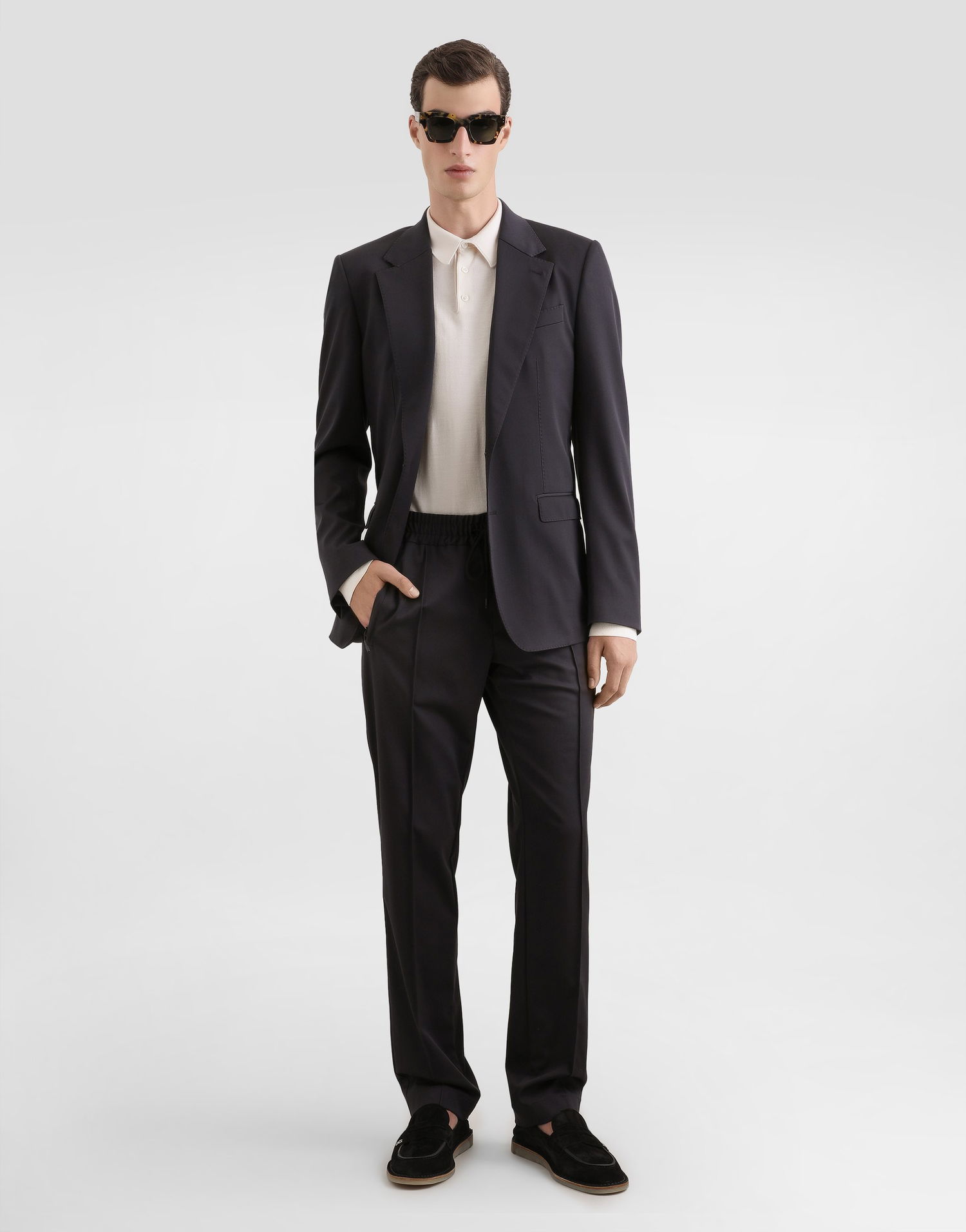 Tepláky Dolce & Gabbana Wool Canvas Jogging Trousers Čierna | GP147TFUBGZN0999, 1