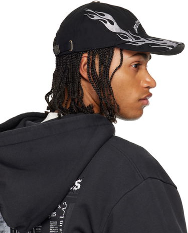 Šiltovka Palm Angels Curved Logo Flames Cap Black/ Light Grey Universal Čierna | PMLB104F25FAB0061005, 3