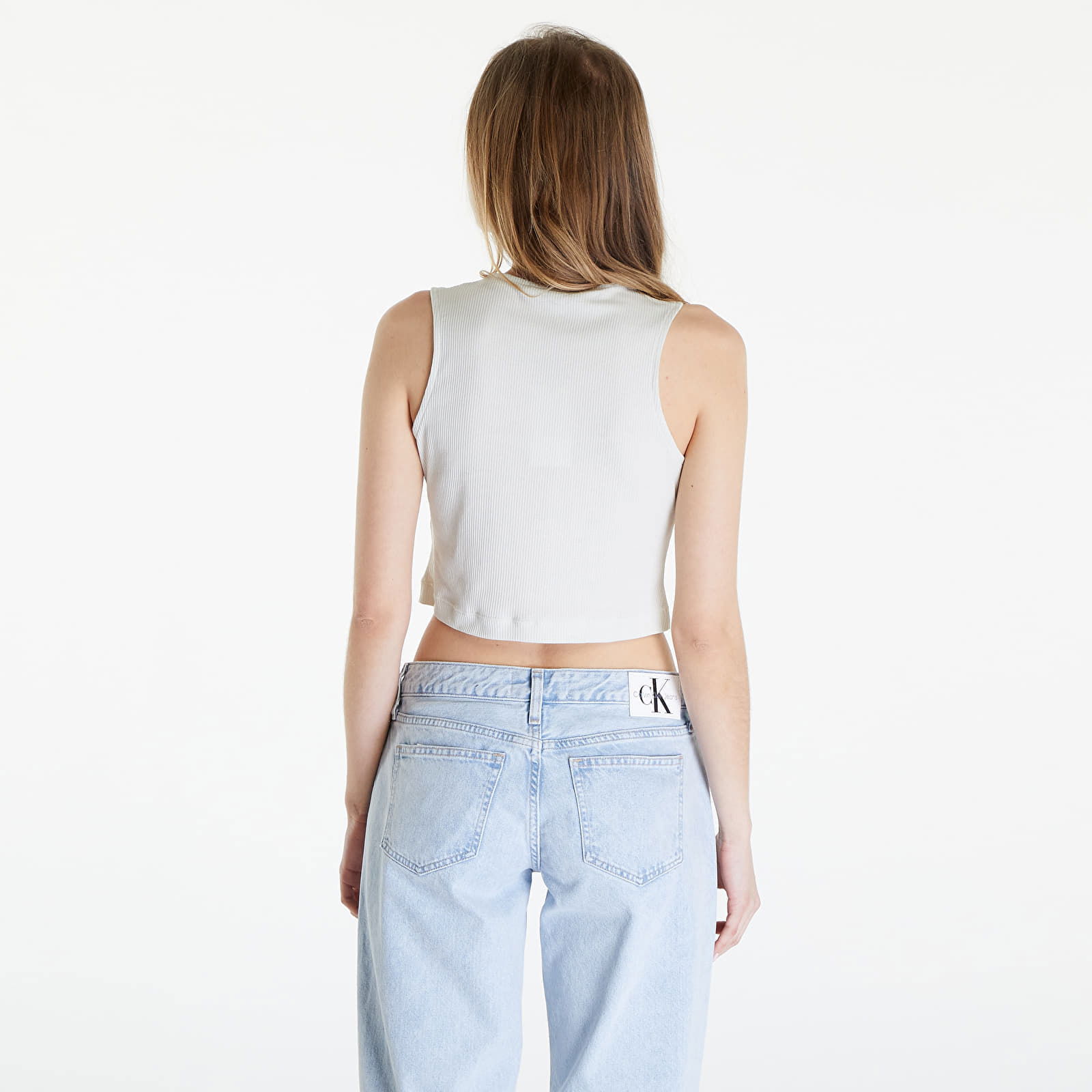 Jeans Seaming Rib Tank Top Icicle