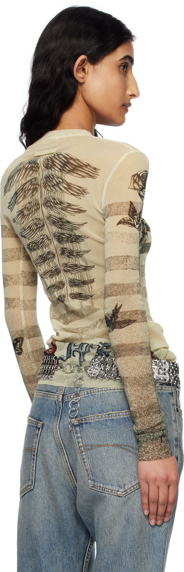 Tričko Jean Paul Gaultier Jean Paul Gaultier Tattoo Marinière T-Shirt Béžová | 25/34-F-TO274-T585-030030, 2