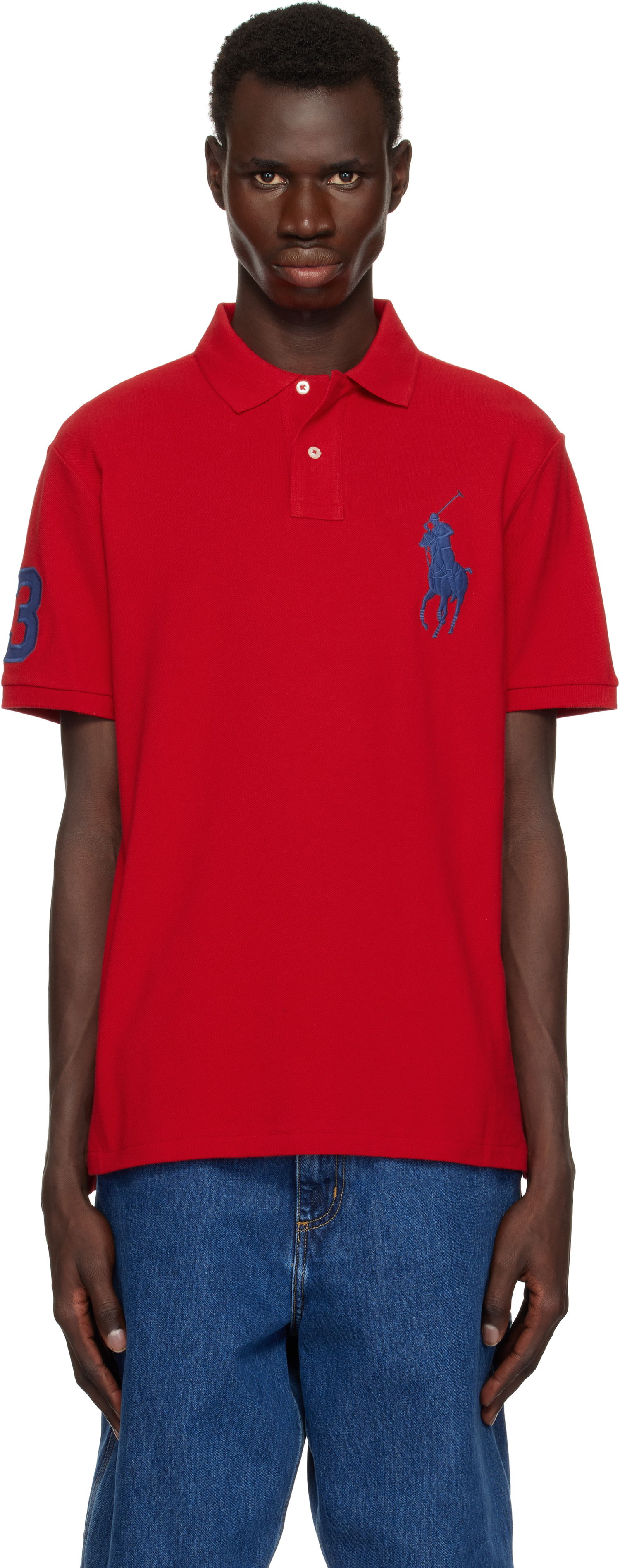 Polo tričko Polo by Ralph Lauren Ralph Lauren Custom Slim Fit Big Pony Mesh Polo Červená | 710688969005, 0