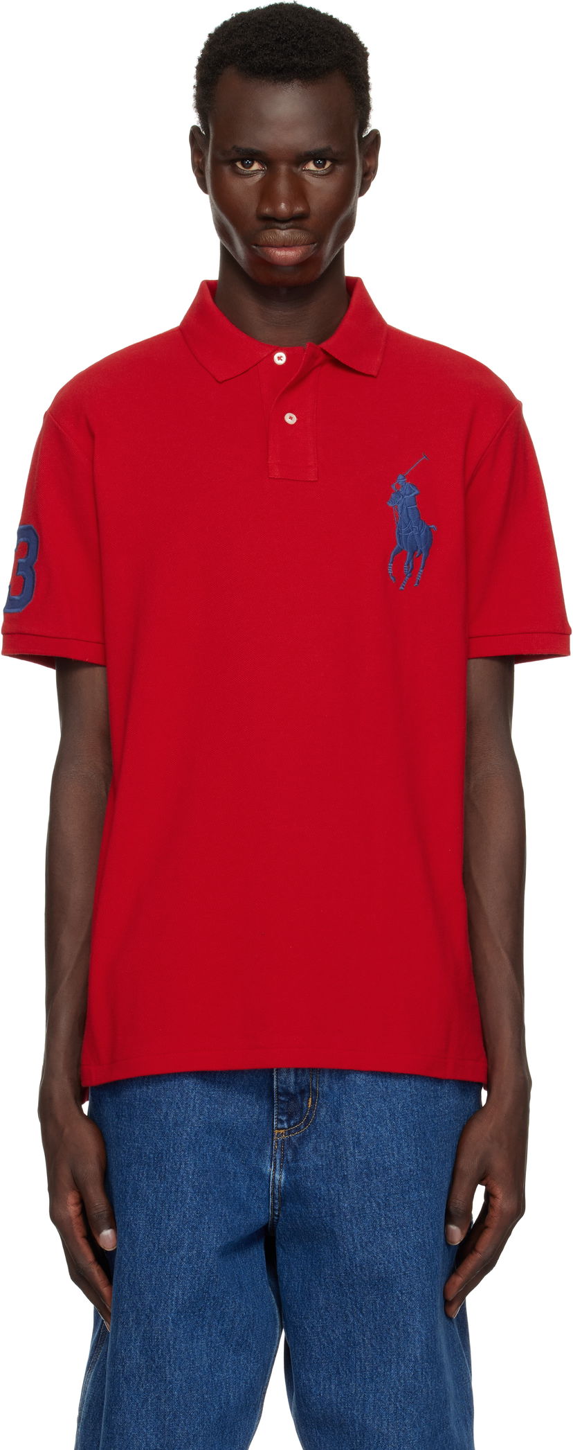 Polo tričko Polo by Ralph Lauren Ralph Lauren Custom Slim Fit Big Pony Mesh Polo Červená | 710688969005