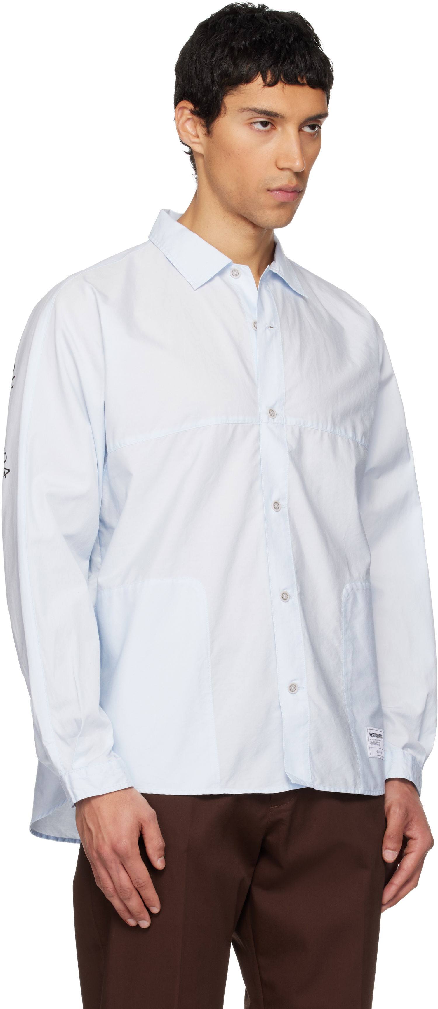 Košeľa Neighborhood Dolman Sleeve Long-Sleeve Shirt Modrá | 252AQNH-SHM01, 1