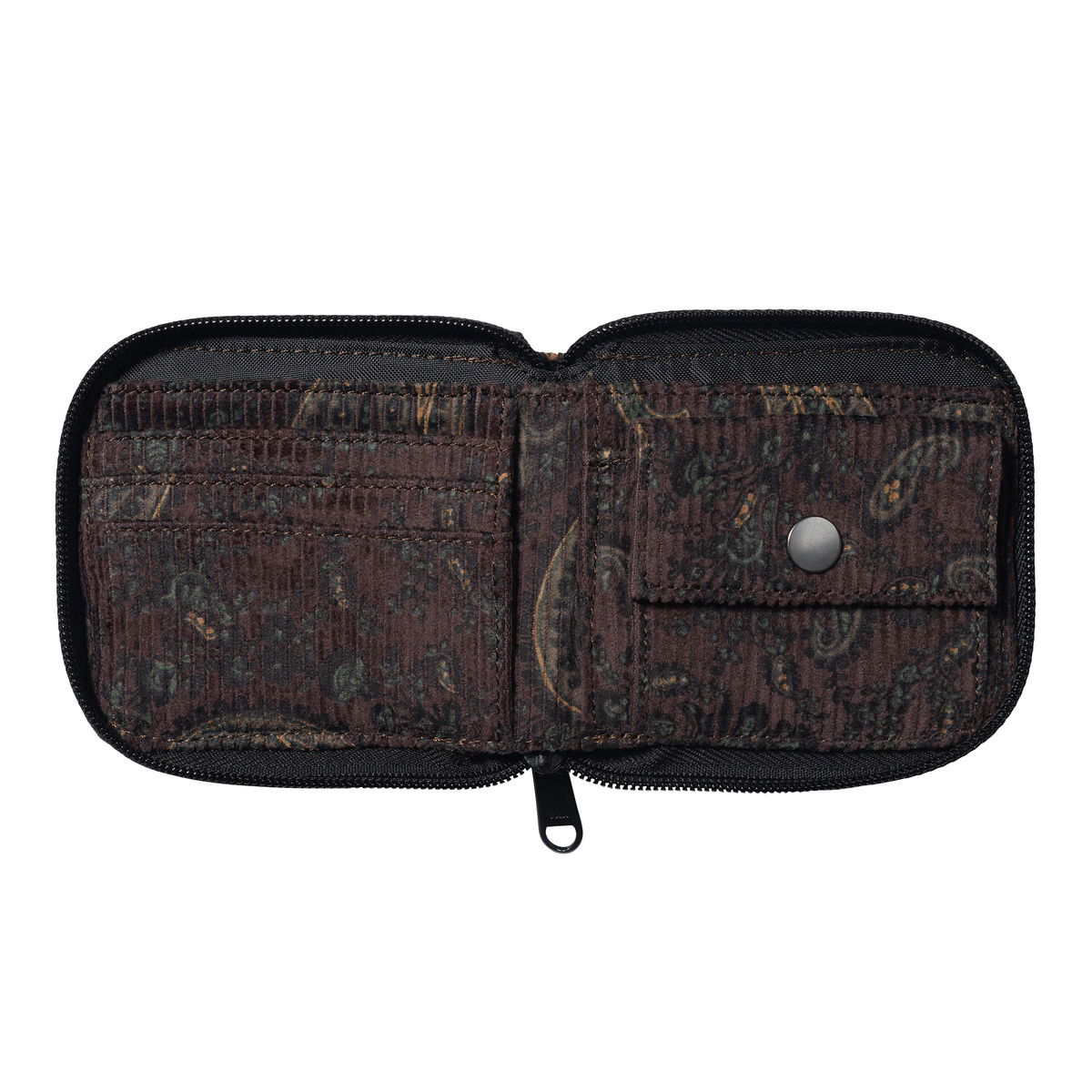 Peňaženka Carhartt WIP Flint Zip Wallet "Paisley Print/Buckeye rinsed" Hnedá | I029507_1U6_02, 1