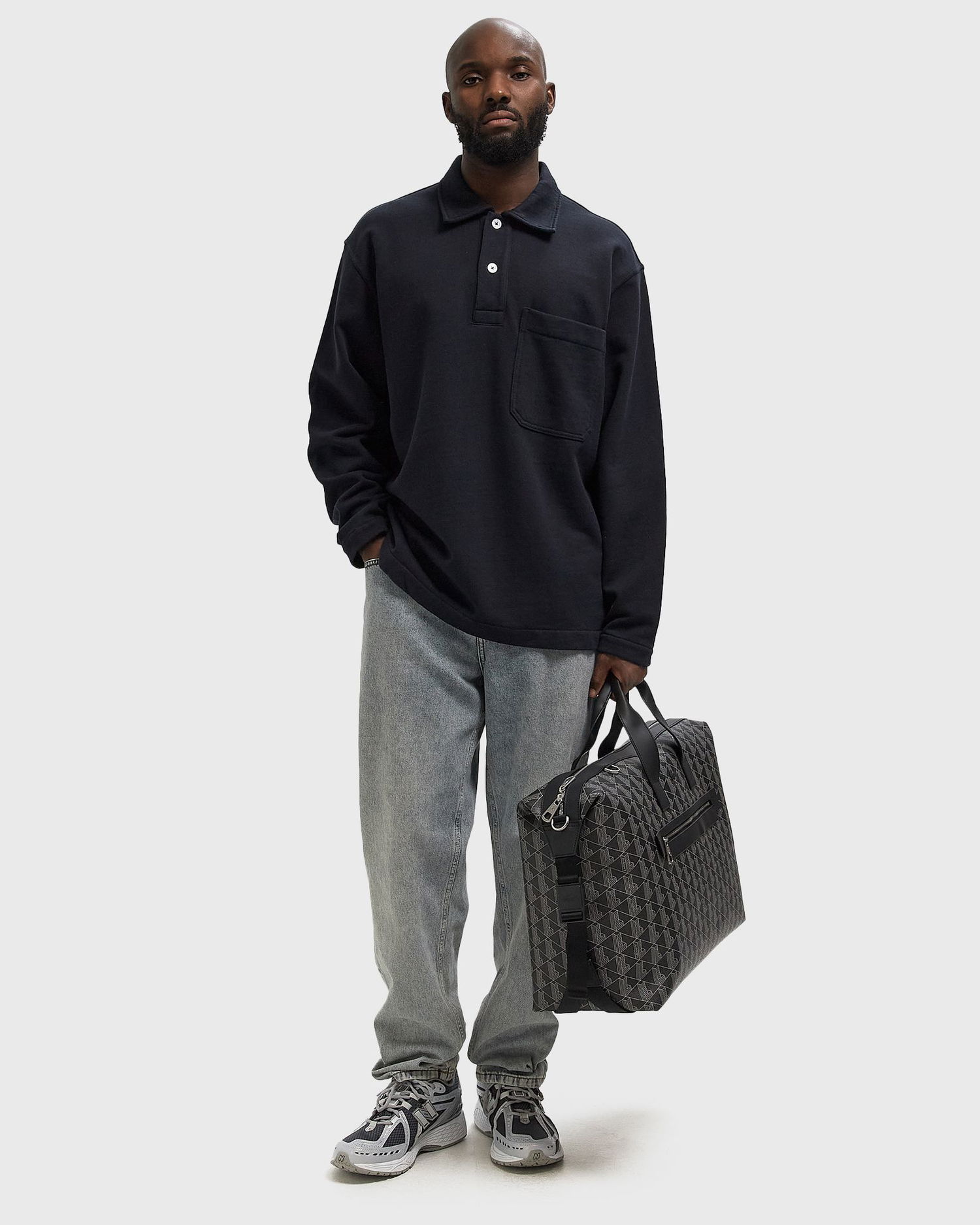 Polo tričko NORSE PROJECTS Fraser Relaxed Organic Loopback Long Sleeve Polo Navy | N20-1388-7004, 1