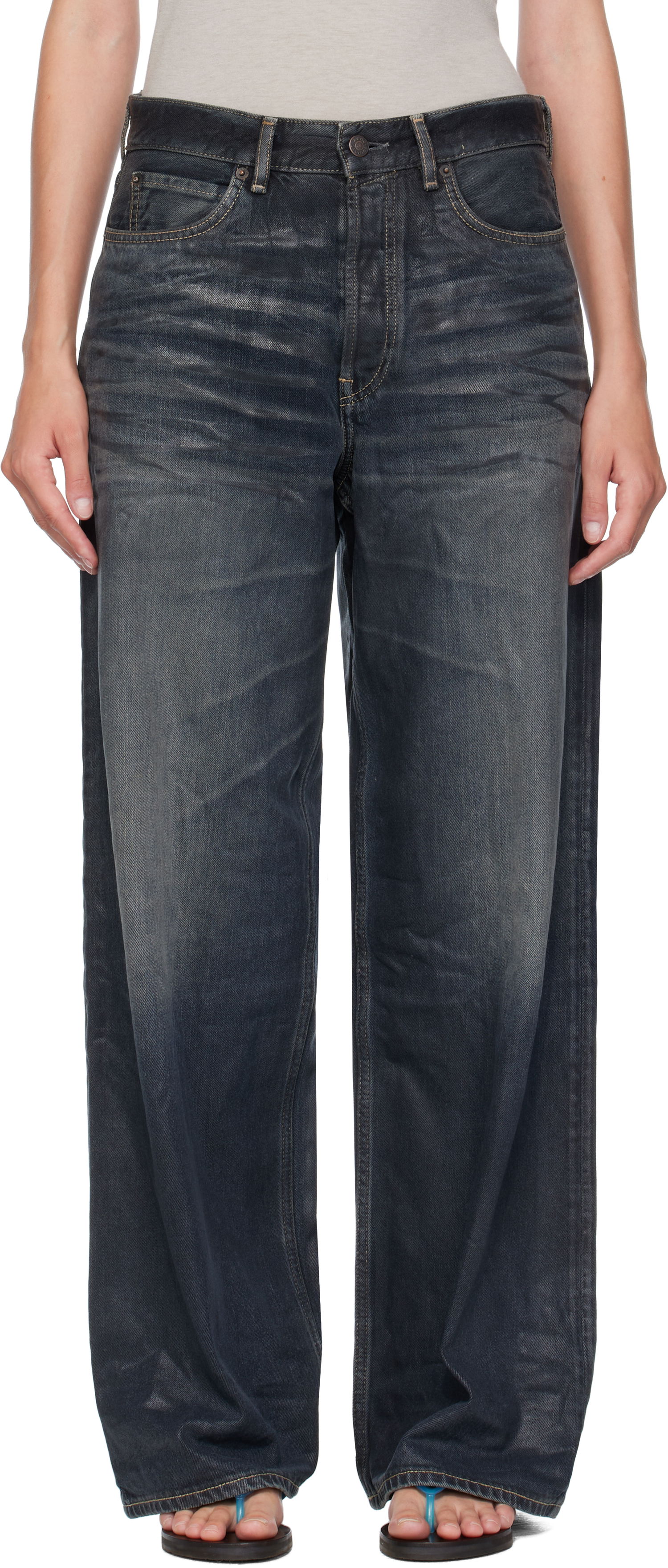 Džínsy Acne Studios Acne Studios Loose Fit 1981 Jeans Modrá | C00093-, 0