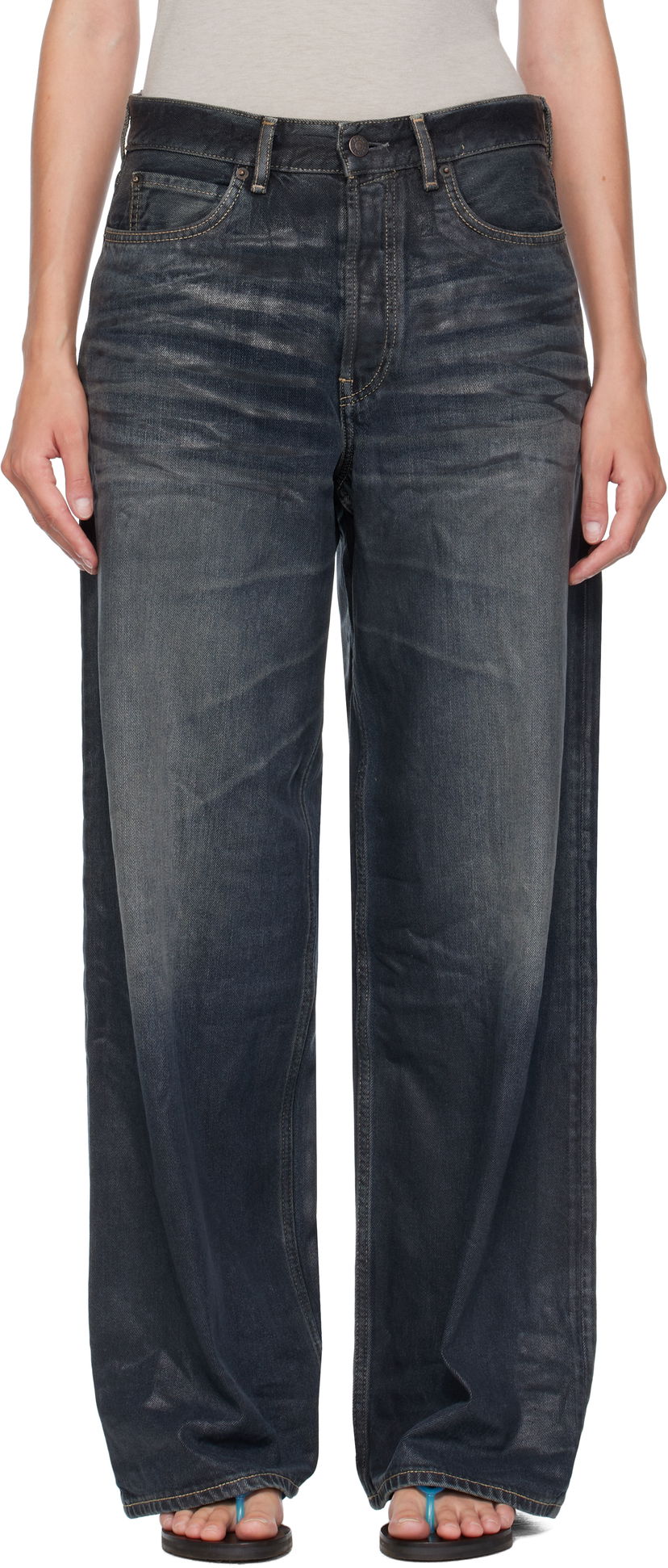 Džínsy Acne Studios Acne Studios Loose Fit 1981 Jeans Modrá | C00093-