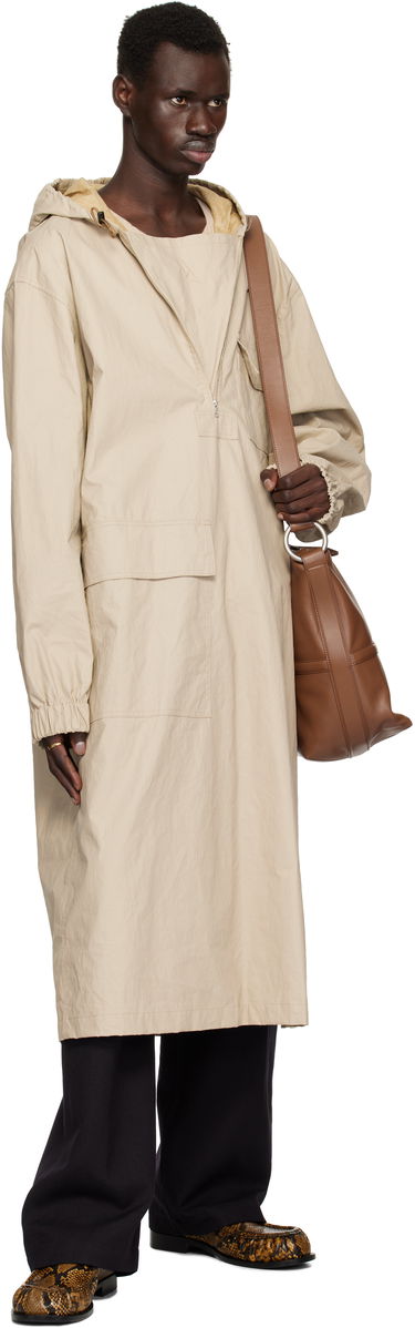Pláštenka Dries Van Noten Dries Van Noten Half-Zip Hooded Coat Béžová | 251-020508-1285, 3