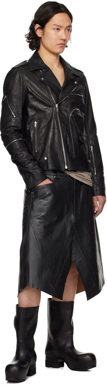 Sukňa Rick Owens Rick Owens Hollywood Leather Skirt Čierna | RU01E5345 LTP, 3