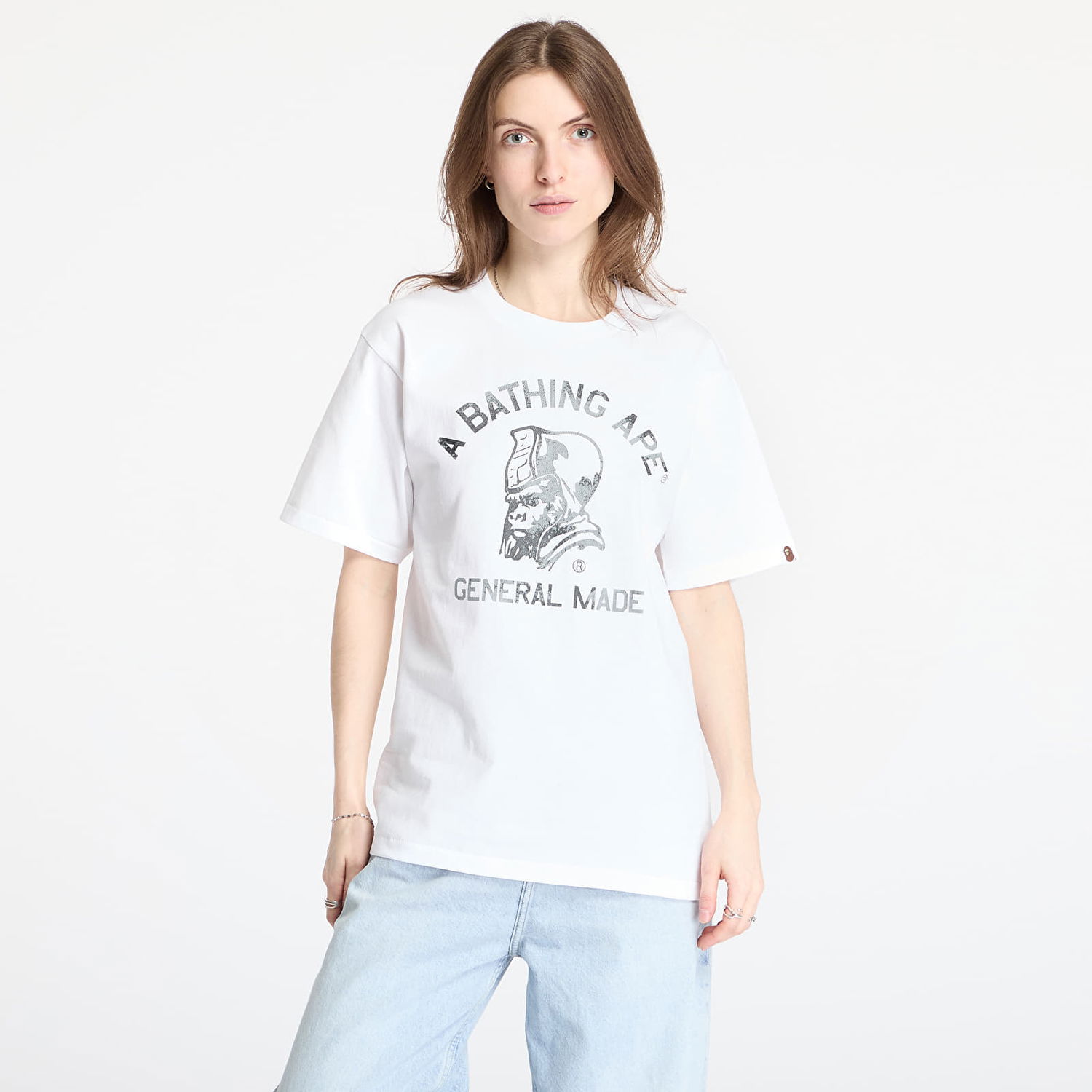 Tričko BAPE A BATHING APE High Tone Bleach General Made Tee Biela | 001TEL301046MWHT, 0
