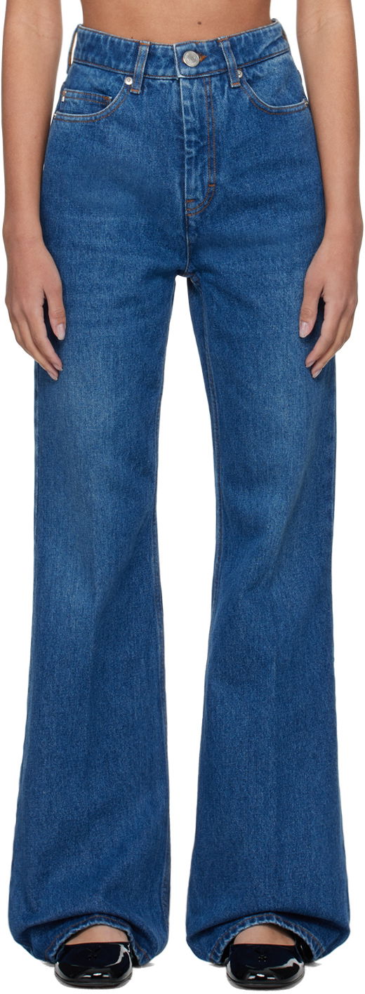 Džínsy AMI AMI Paris Flare Fit Jeans Modrá | FTR420.DE0025, 0