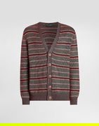 Striped Silk And Mohair Cardigan with Ornate Buttons