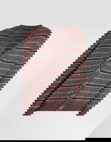 Sveter Dolce & Gabbana Striped Silk And Mohair Cardigan with Ornate Buttons Rôznofarebný | GXV13ZJGMDMV8434, 0