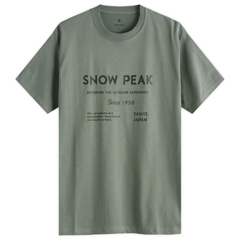 Tričko Snow Peak Typography Logo T-Shirt Foliage Zelené | TS-24AU101-FOL