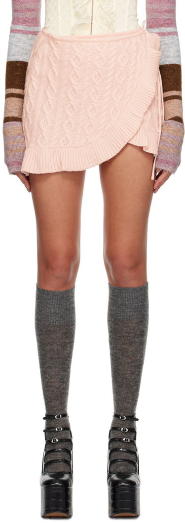 Sukňa GUIZIO Guizio Gemma Knit Wrap Miniskirt Ružová | F23614S004, 0