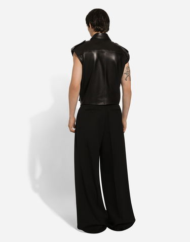 Vesta Dolce & Gabbana Dolce & Gabbana Multi-Pocket Leather Vest Čierna | G9AXKLHULUZN0000, 2