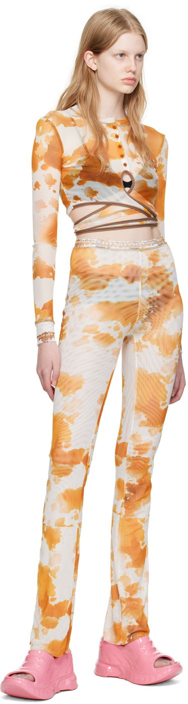 Crop Top Ottolinger Ottolinger Exclusive Tie-Dye Long Sleeve Crop Top Oranžová | 101015, 3