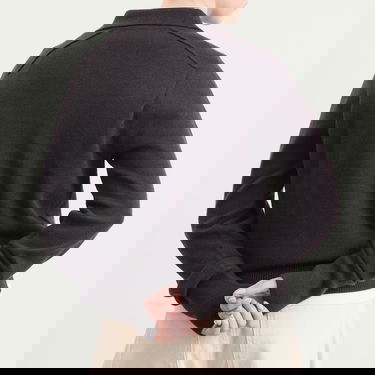 Polo tričko Studio Nicholson Studio Nicholson Sark Knitted Polo Shirt Šedá | SARKSN-1503-WLN, 3