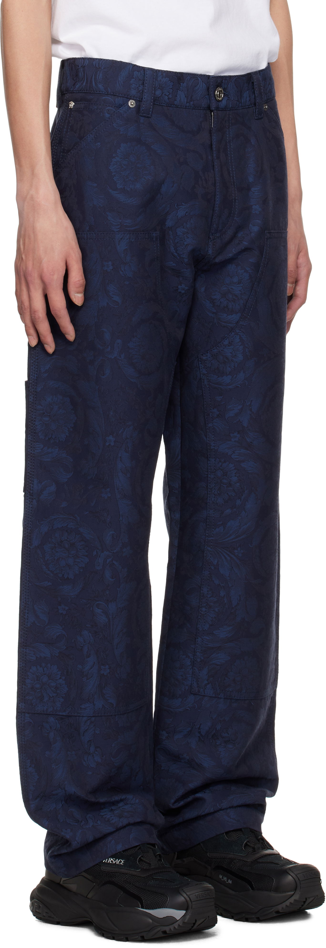 Džínsy Versace Versace Barocco Jacquard Carpenter Trousers Modrá | 1018885_1A09781, 1