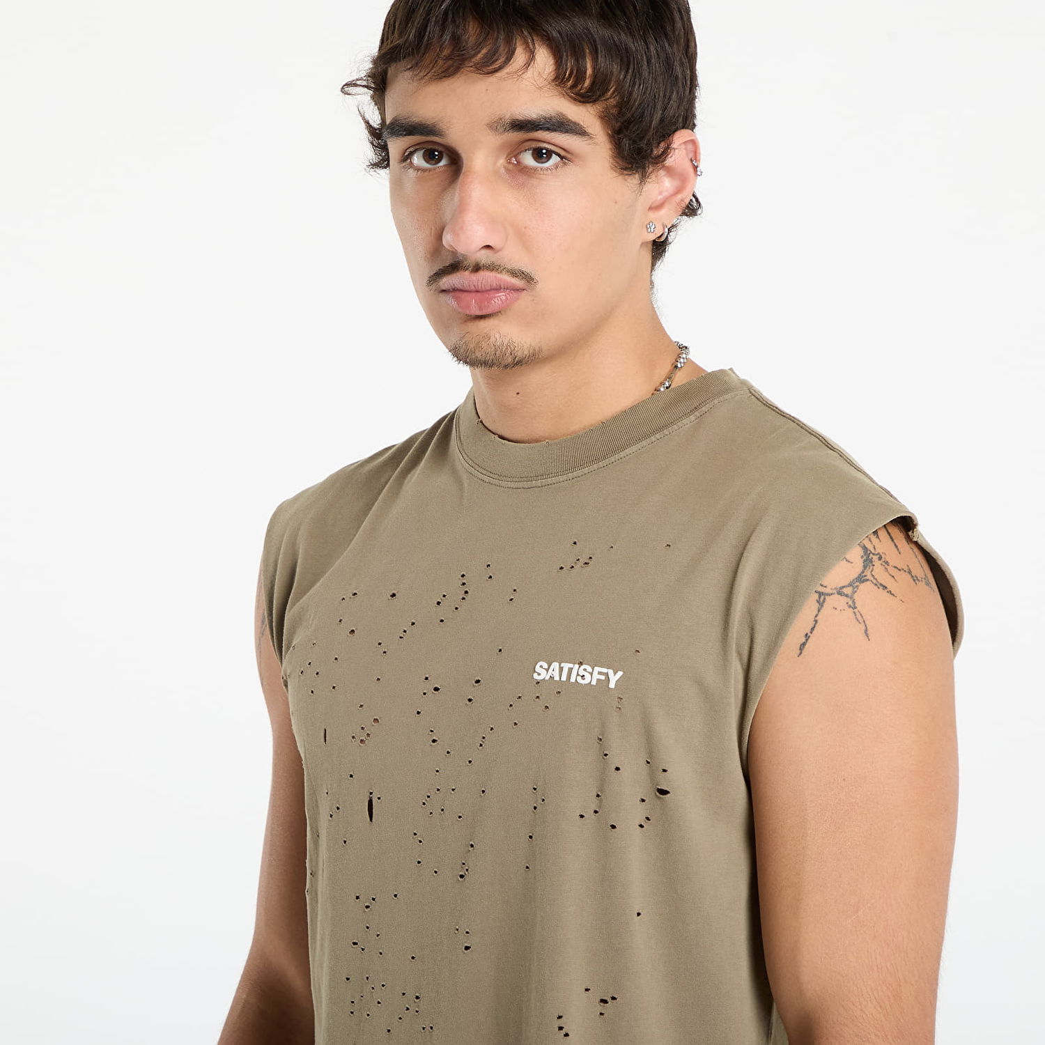 Tielko Satisfy Satisfy MothTech Muscle Sleeveless T-Shirt Zelené | 11005-AFA-SAB, 1