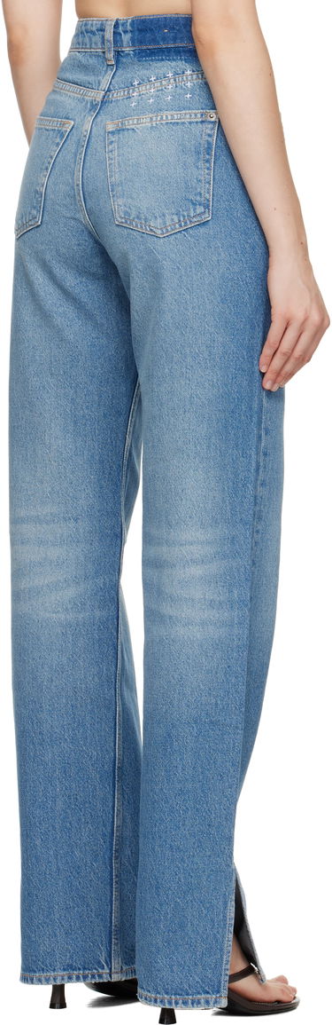 Džínsy Ksubi Playback Splits High-Waist Straight-Leg Jeans Modrá | WPF25DJ003, 2