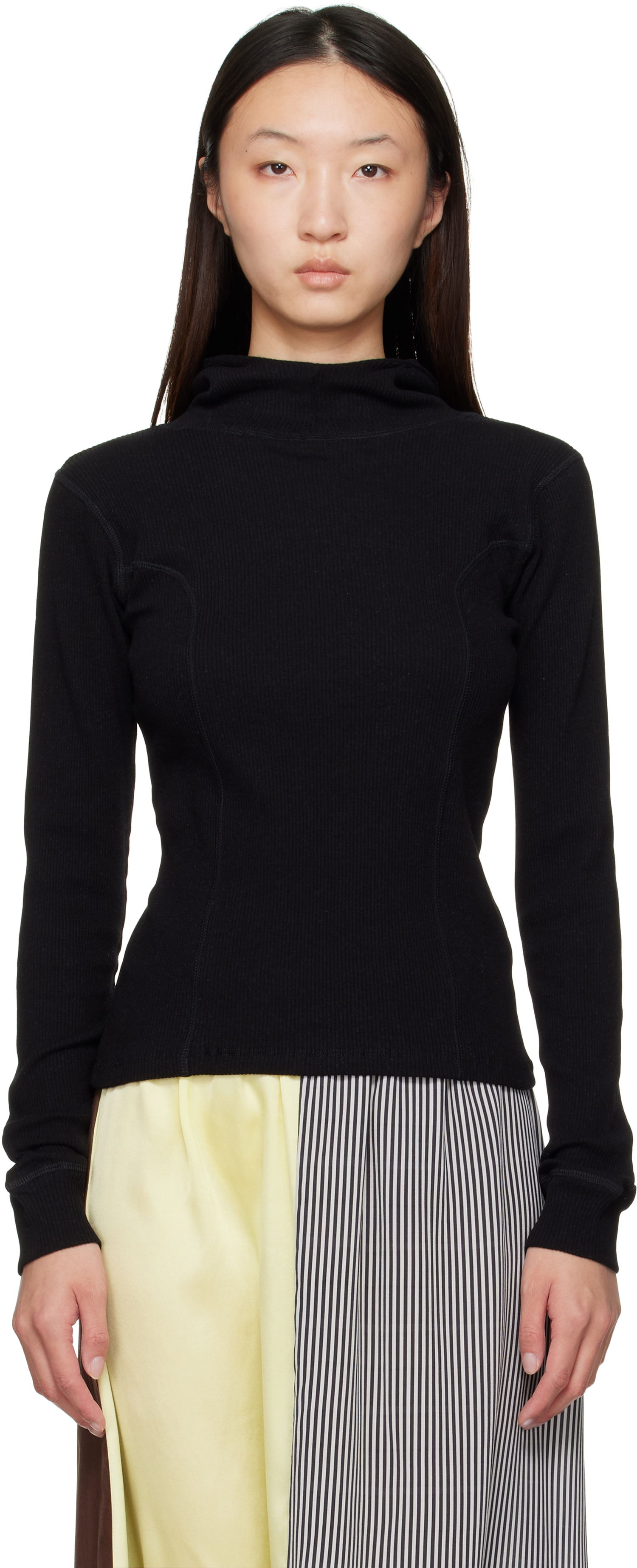 Mikina Baserange Baserange Hanifa Ribbed Hoodie Čierna | TTHH-RCR-AU25, 0
