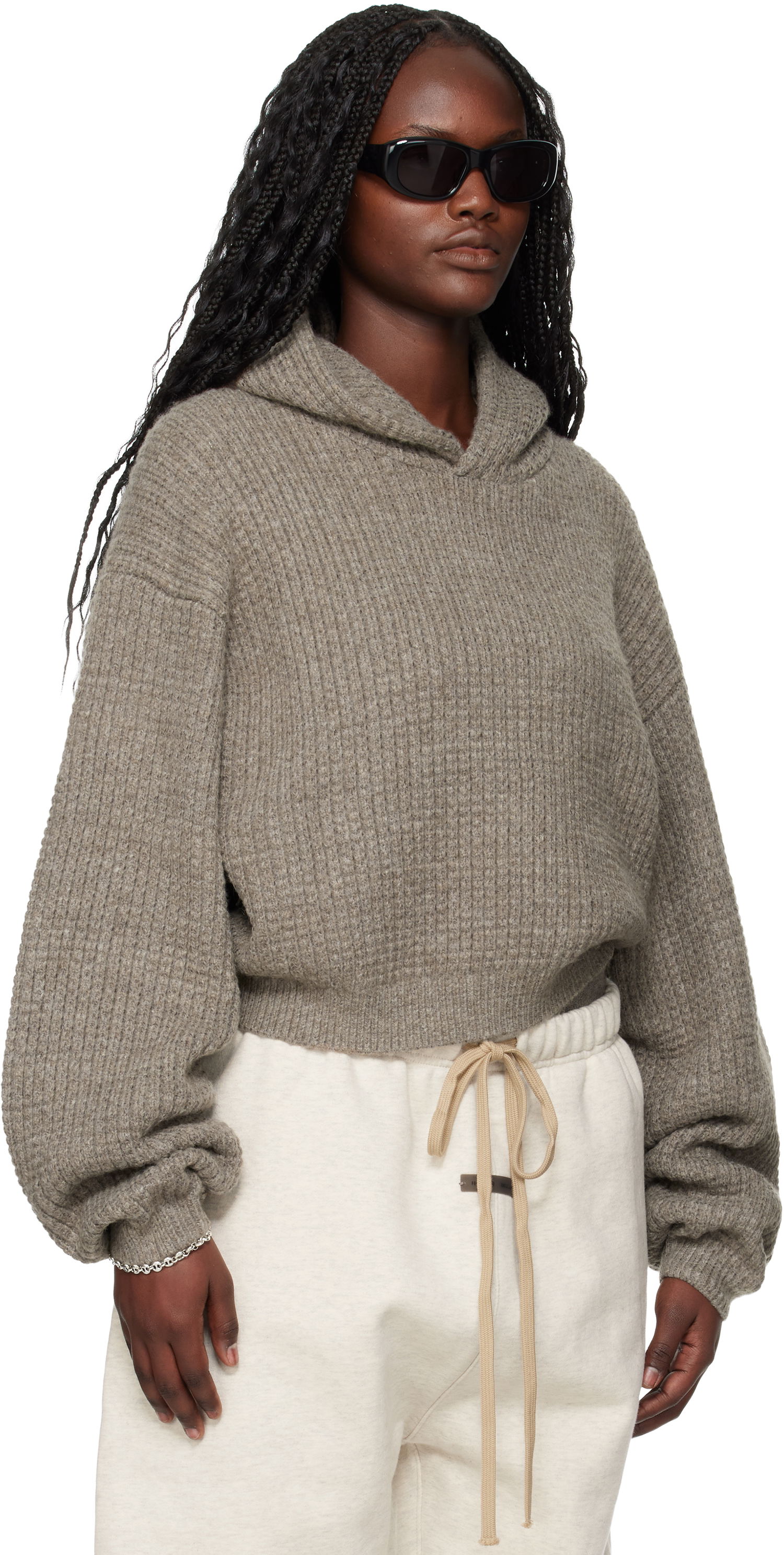 Mikina Fear of God ESSENTIALS Holiday Heavy Waffle 90s Hoodie Šedá | 192HO255012FW, 1