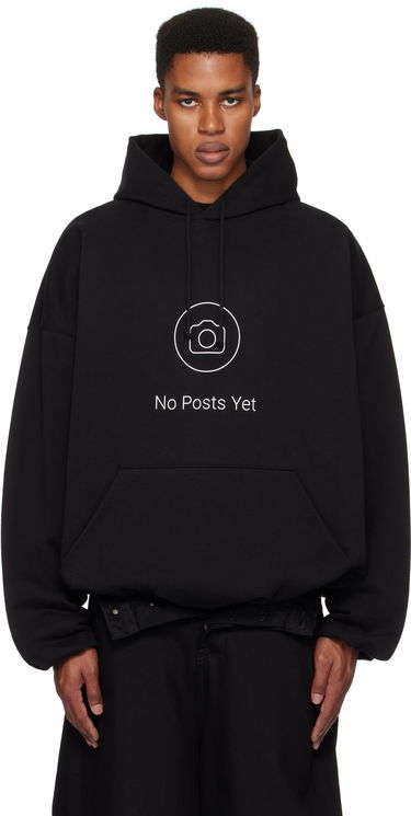 Mikina VETEMENTS 'No Posts' Cropped Boxy Hoodie Čierna | UA66HD660B, 0