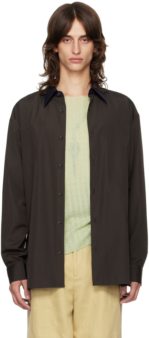 Košeľa Dries Van Noten Brown Relaxed Shirt Čierna | 242-020725-9244, 0