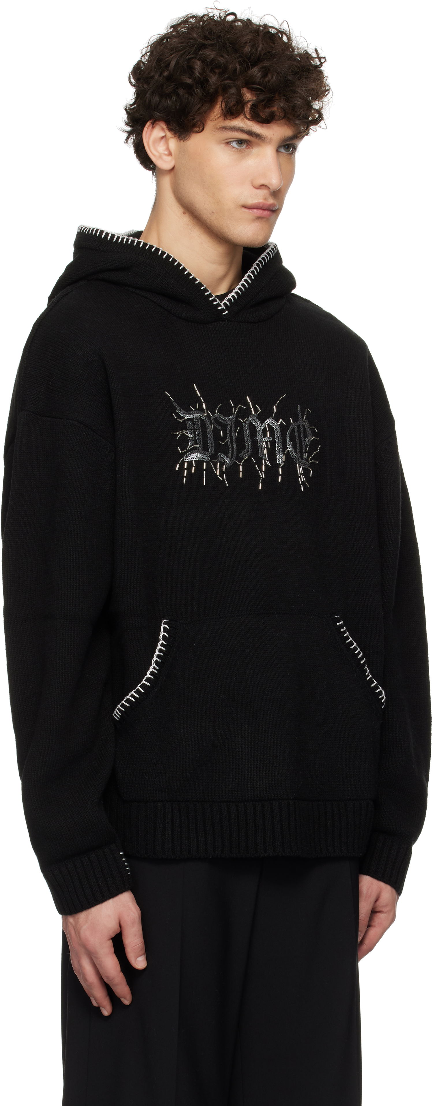 Mikina Dime Wool Hoodie With Kangaroo Pocket Čierna | DIMEHO2412BLK, 1