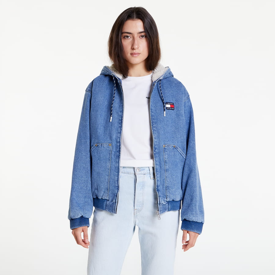Bunda Tommy Hilfiger Sherpa Hooded Trucker Denim Jacket Modrá | DW0DW14249 1A5, 0