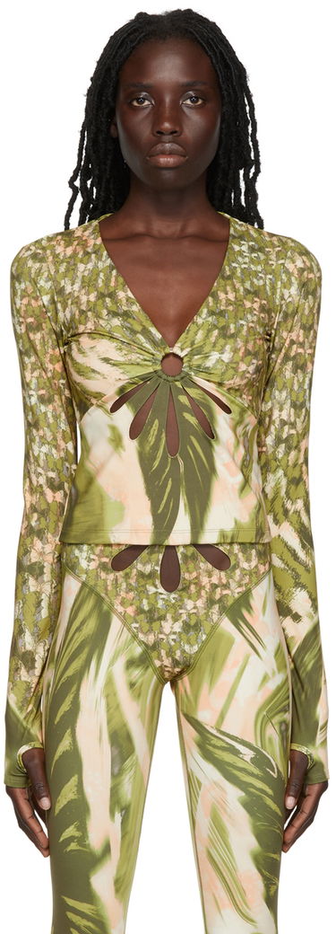 Crop Top Collina Strada Collina Strada Cutout Long Sleeve Top Zelené | XX3198, 0