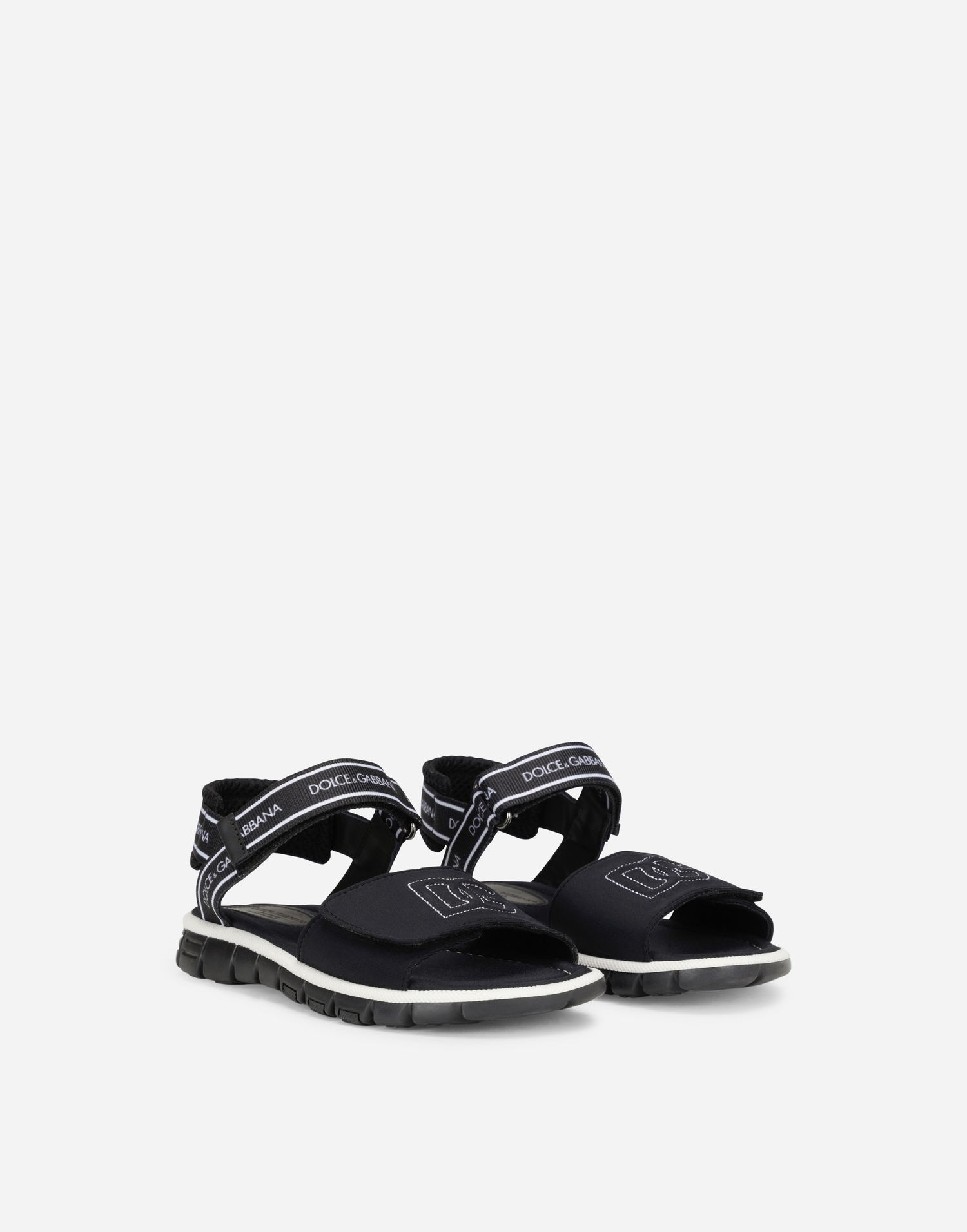 Tenisky a topánky Dolce & Gabbana Dolce & Gabbana Technical Fabric Sandals With Dg Logo Čierna | DA5061AY2338B939, 1