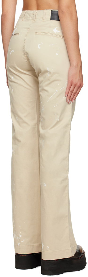 Nohavice R13 R13 Jane Paint Splatter Trousers Béžová | R13WR175-R258D, 2